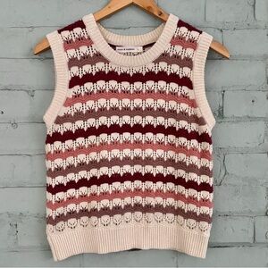 Striped Knit Sleeveless Sweater Vest